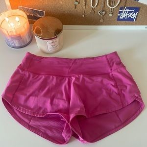 Lululemon sonic pink speed up low-rise shorts 2.5 inch